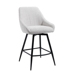 Trino Barstoel - fabric Trenza 04 white (draaibaar) (NIEUW 12-2025)