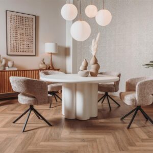 Melzo Eetkamertafel rond wit 130 cm